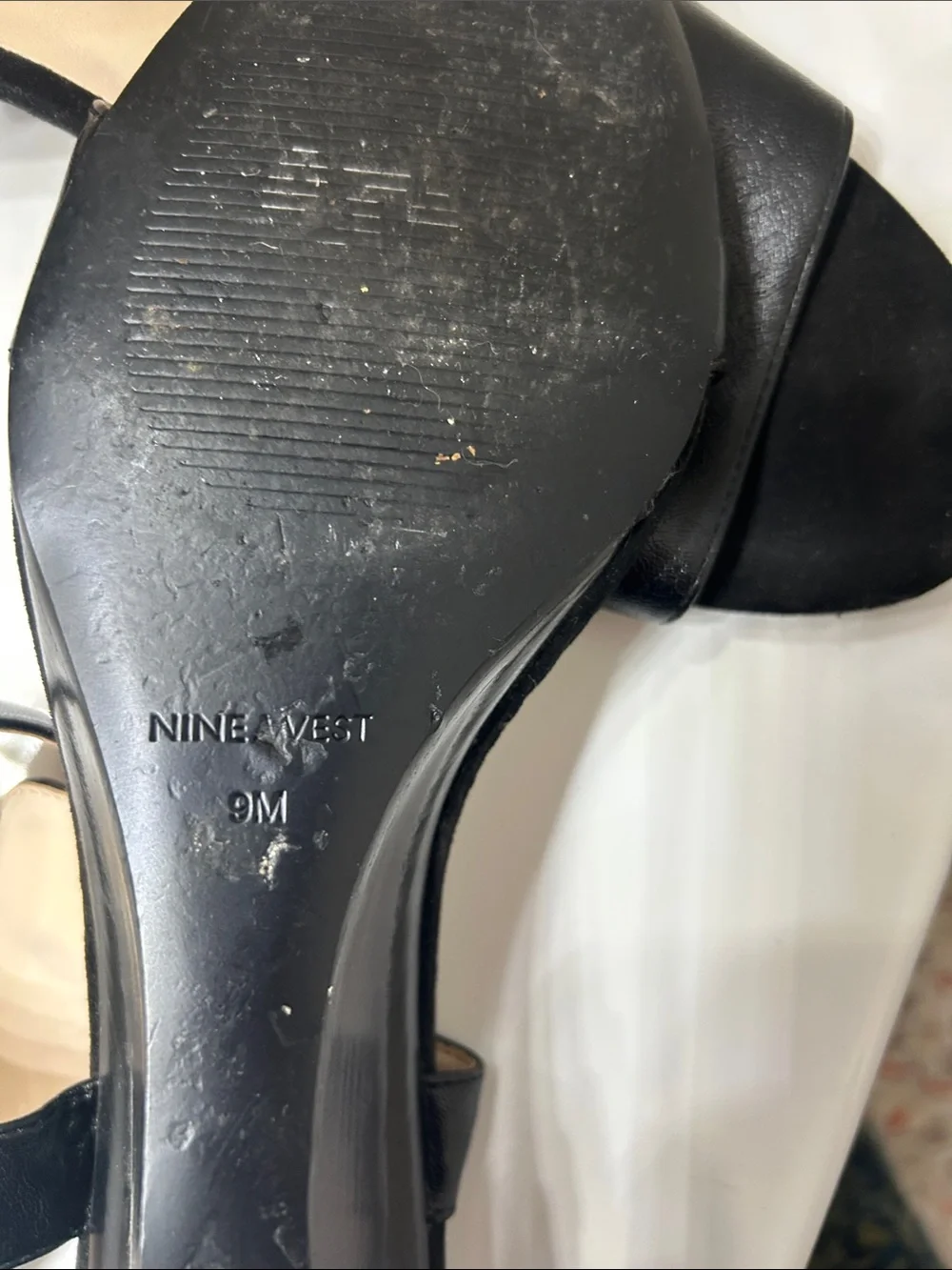Black Women's Open-Toe Block Heel Sandals